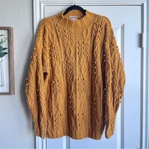 vintage cape isle knitters hand knit chunky mockneck sweater